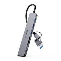 Orico YSA8-U3 USB-A/USB-C Hub dokstacija 3x USB-A 2.0 + 1x USB-A 3.0 + 1x USB-C 2.0 + 1x 3.5mm Audio + 2x TF&SD - pelēka