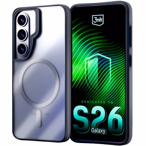 3mk Satin Armor MagCase for Samsung Galaxy S26 - caurspīdīgs melns