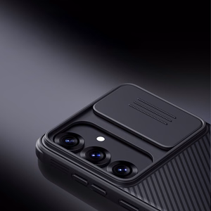 Nillkin CamShield Pro viedtālruņa apvalks Samsung Galaxy S25 ar kameras pārsegu - Melns