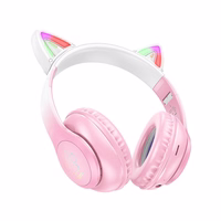 HOCO bezvadu Bluetooth austiņas W42 Cat Ear rozā