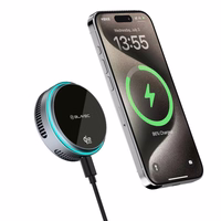 Blavec Automašīnas turētājs BHC-05 Qi2.2 25W ar indukcijas uzlādi un aktīvu dzesēšanu ar gaisa ventilatoru (BHC05-MWIB), melns