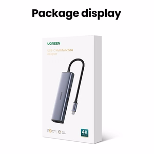 Ugreen CM512 15598 6in1 sadalītājs USB-C - 3x USB-A 3.0 / HDMI / RJ45 / USB-C PD - pelēks