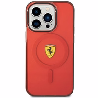 Ferrari FEHMP14XURKR iPhone 14 Pro Max 6.7" sarkans cietais viedtālruņa apvalks daļēji caurspīdīgs magnētiskais (MagSafe)