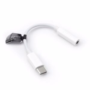 Adapteris AUX Type C (vīriešu) uz Jack 3,5 mm (sieviešu) kastītē balts