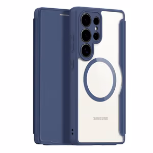 Viedtālruņa apvalks Dux Ducis Skin X Pro Samsung Galaxy S25 Ultra ar MagSafe un maku - zils