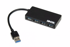 iBox IUH3F56 centrmezgls USB 3.2 Gen 1 (3.1 Gen 1) Type-A 5000 Mbit/s Melns