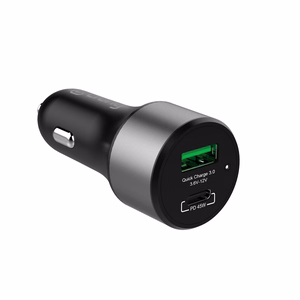 Crong Power 63 W automašīnas lādētājs ar USB-C PD 45 W un USB-A QC 3.0 18 W pieslēgvietām, melns