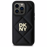 DKNY Quilted Stack Logo viedtālruņa apvalks iPhone 14 Pro Max - melns