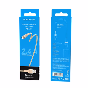 Borofone Cable BX21 Outstanding - USB to Micro USB - 2,4A 1 metre gold