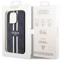 GUESS apvalks IPHONE 14 Pro Max saderīgs ar MagSafe GUHMP14XP4RPSK (4G drukātas svītras) melns