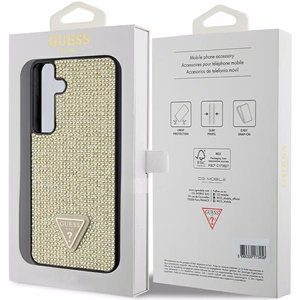 Guess Rhinestone Triangle vāciņš ierīcei Samsung Galaxy S24+, zelta krāsā