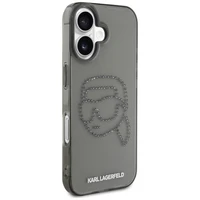 Karl Lagerfeld IML Rhinestones Karl Head apvalks iPhone 16 melns