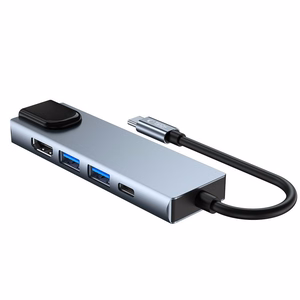 HUB Tech-Protect V3 5in1 USB-C - USB-A 3.0 / USB-A 2.0 / USB-C / HDMI / RJ45 - pelēks
