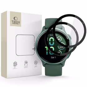 Tech-Protect Glass Flex+ 2 gabalu hibrīdais stikls Garmin Vivoactive 6 - melns