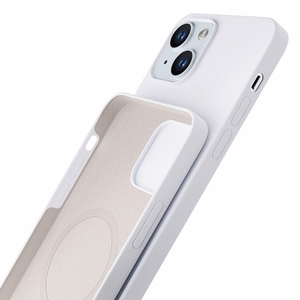 3mk Hardy Silikona Magnētiskais apvalks iPhone 15 - balta un sudraba