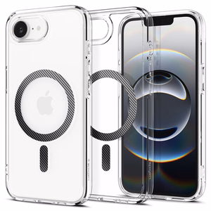 Spigen Ultra Hybrid Magnētiskais oglekļa šķiedras viedtālruņa apvalks iPhone 16e - caurspīdīgs