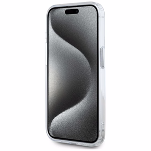 Karl Lagerfeld IML Metāla Karla Galvas Magnētiskais viedtālruņa apvalks iPhone 15 Pro balts