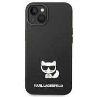 Karl Lagerfeld KLHCP14MSLCTBK iPhone 14 Plus 6.7 "cietais apvalks melns / melns Silikona Choupette Ķermenis
