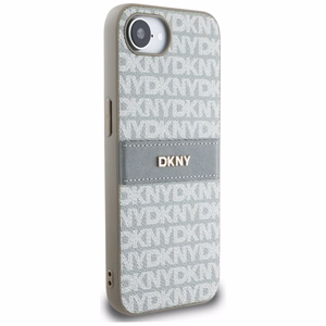DKNY atkārtota tekstūras raksta ar tonālām svītrām iPhone 16e apvalks - bēšs