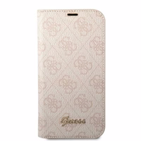 Viedtālruņa apvalks Guess GUBKP14LHG4SHP iPhone 14 Pro 6.1" - rozā / rozais logotips 4G Vintage Gold Logo