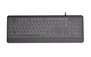 Gembird KB-UML-04-CYRL Slim Wired Backlight Keyboard, Black, Cyrillic Layout