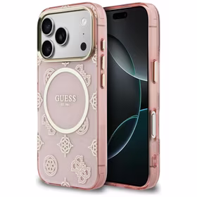 Guess IML Peony Dot MagSafe maciņš for iPhone 17 Pro - rozā