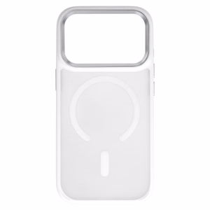 Liavec Cloudy maciņš ar metāla kameras rāmi priekš Iphone 17 Pro balts (kameras vadības poga)