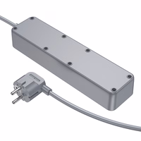 Borofone Barošanas sloksne BAC9 - 3 rozetes 240V + 3xUSB + C tips - PD 20W 2 metri melns