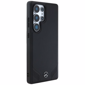 Mercedes Ādas Izliekuma šuves apvalks Samsung Galaxy S25 Ultra - melns