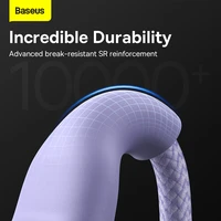 Baseus kabelis Flash Series II 3 in 1 - USB uz Type C, Lightning, Micro USB - 100W 6A 1,2 metri (CASS030005) violets