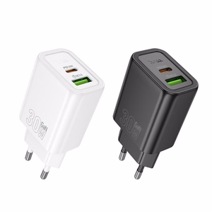 Lādētājs Hoco N63 30W GaN USB-C/USB-A melns