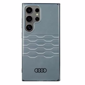 Audi IML Ģeometriskā raksta viedtālruņa apvalks S24 Ultra S928 pelēks/pelēks cietais apvalks AU-IMLS24U-A6/D3-GY
