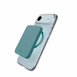 Puro Lite Mag TPU+PC viedtālruņa apvalks saderīgs ar MagSafe iPhone 17 Air - caurspīdīgs ar tirkīza gredzenu
