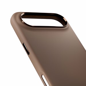 Pure Icon Magnētiskais Pro šķidra silikona viedtālruņa apvalks iPhone 17 Air, MagSafe saderīgs, ar kameras aizsardzību un alumīnija pogām - brūns