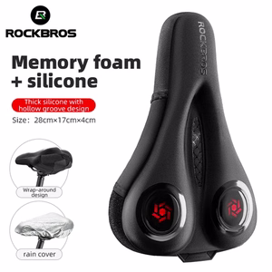 Rockbros LF044R velosipēda sēdekļa pārvalks ar lietus pārsegu, melns un sarkans