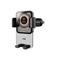 Dudao F19 skavas tipa automašīnas turētājs ar 15W indukcijas lādētāju - melns