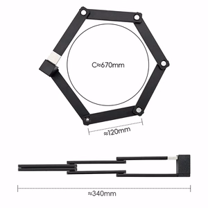 Rockbros 32140003001 salokāma velosipēda slēdzene ar atslēgu un rokturi, 88cm - melna