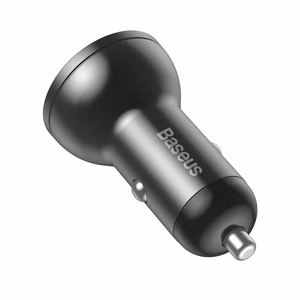 Baseus auto lādētājs ar displeju 2x USB, 4,8A, 24W (pelēks)
