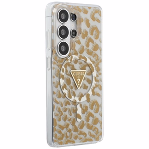Guess maciņš IML Leopard Print Triangle MagSafe for Samsung Galaxy S26 Ultra brūns