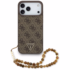 Guess 4G Strap Triangle Logo MagSafe Case for iPhone 17 Pro Max - Brown