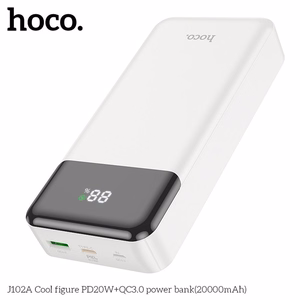 Portatīvais lādētājs (m) Hoco 20000 mAh QC3.0 PD 3A 20W J102A balts