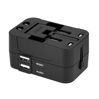 Wozinsky WUTWC universālais ceļojumu adapteris 24W EU / US / AUS / UK / 2x USB-A - melns