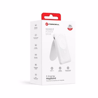 Portatīvais lādētājs saderīgs ar MagSafe Forcell F-Energy MagStand F10K2 QC3.0 PD 5A 20W 10000 mAh balta