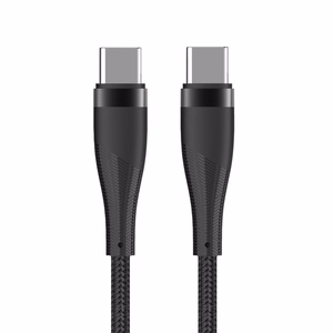 Maxlife MXUC-08 kabelis USB-C - USB-C 1,0 m 100W melns neilona