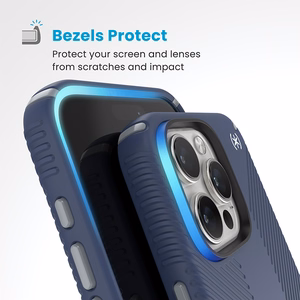 Speck Presidio2 Grip vāciņš ar MagSafe un ClickLock iPhone 16 Pro Max tālrunim, Coastal Blue/Dust Grey