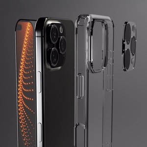 SBS komplekts ar D3O tehnoloģiju iPhone 16 Pro - apvalks + aizsargstikls un kameras aizsargs - caurspīdīgs