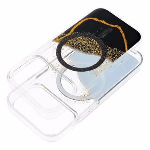 Ar MagSafe saderīgs Golden maciņš iPhone 16, melns
