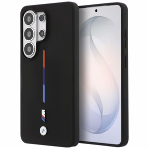 BMW M Silikona Tricolor Line MagSafe Maciņš priekš Samsung Galaxy S26 Ultra - melns
