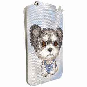 Nimmy New Big-Eye Cute Pets 2.0 Dog MagSafe magnētiskais karšu maciņš tālrunim ar statīvu – pelēks