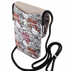 Hello Kitty Leather Tags Graffiti pleca soma – bēšs